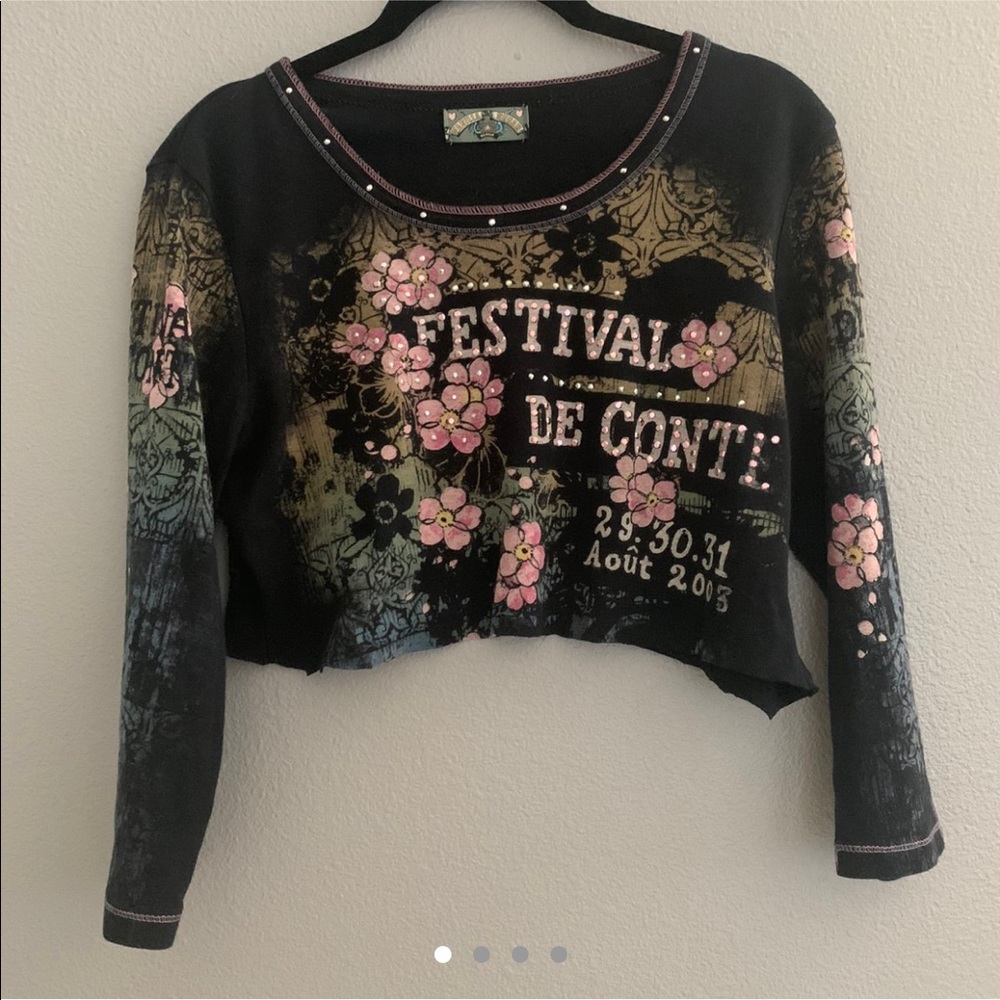 cropped print longsleeve